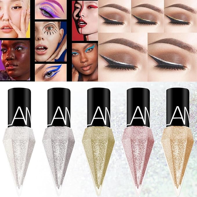 DiamondGlam™ Vloeibare Eyeliner – Waterproof met Parelglans Effect