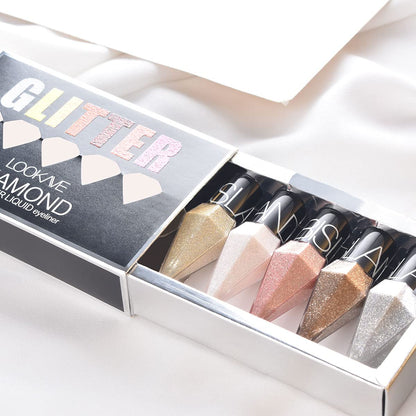 DiamondGlam™ Vloeibare Eyeliner – Waterproof met Parelglans Effect
