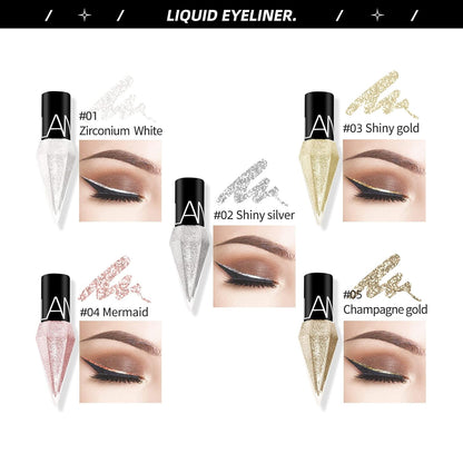 DiamondGlam™ Vloeibare Eyeliner – Waterproof met Parelglans Effect