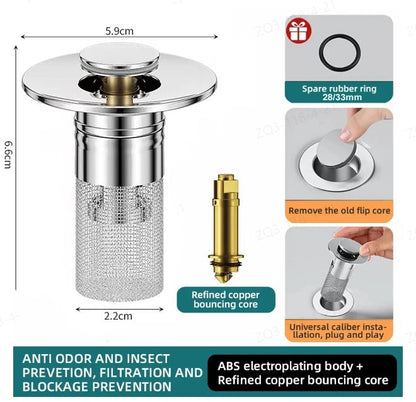DrainGuard™ – RVS Afvoerfilter tegen Geuren, Verstoppingen & Insecten