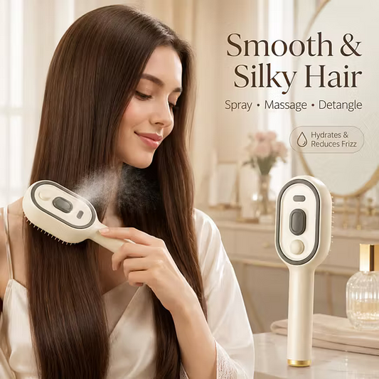 SilkHair™ – Elektrische Massageborstel met Sprayfunctie voor Gezond Haar