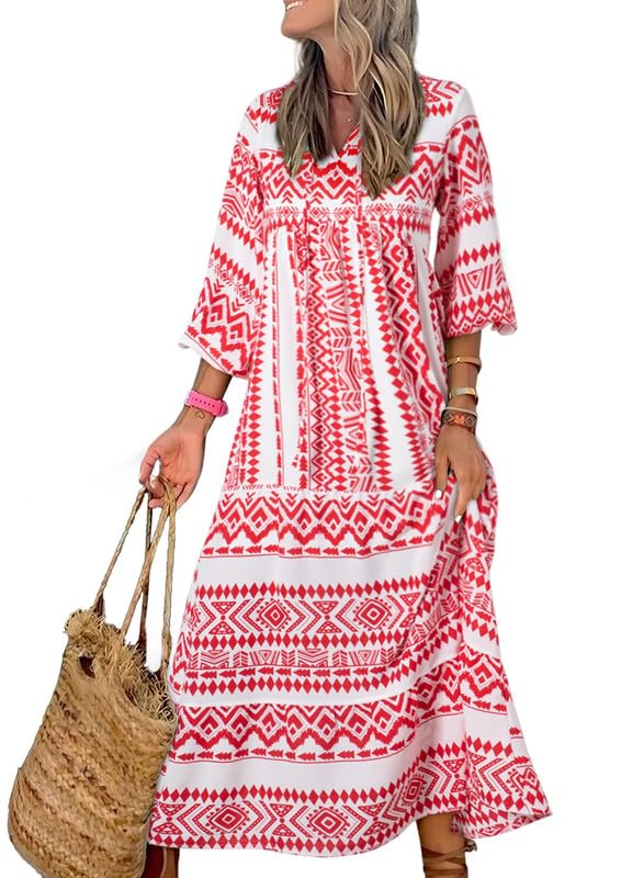 50% Korting | Stella™ – Dames Maxi-jurk met Pofmouwen [Laatste dag korting]