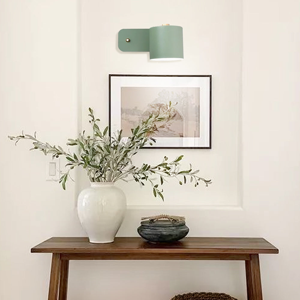 Zwenkbare cilindrische wandlamp met 180° rotatie voor leeslicht