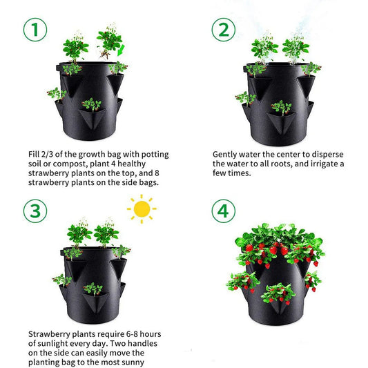 BerryGrow™ – Ademend herbruikbare plantentas voor aardbeienplanten [50% Korting]