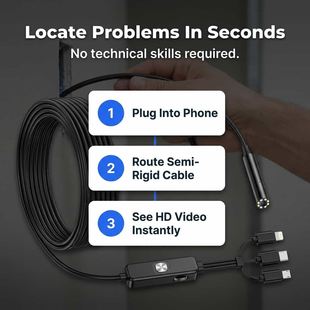 QuickScope – HD-Inspectiecamera voor verborgen plaatsen | 50% korting