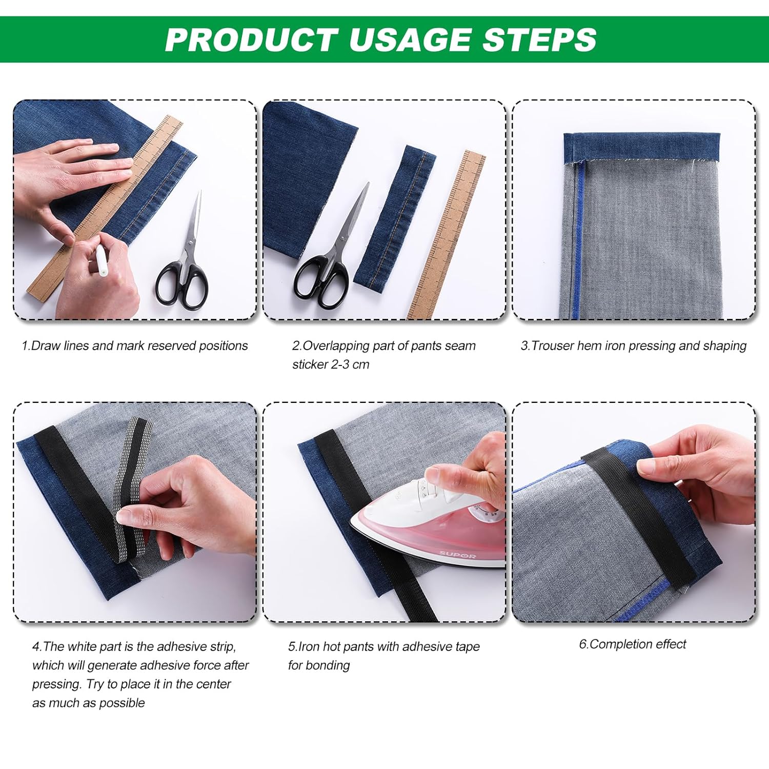 EasyHem™ – Perfecte broeklengtes in seconden zonder naaien voor een elegante look [1 + 1 Gratis]