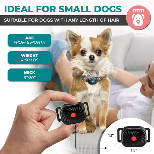Antiblafhalsband voor kleine honden met geluid en vibratie