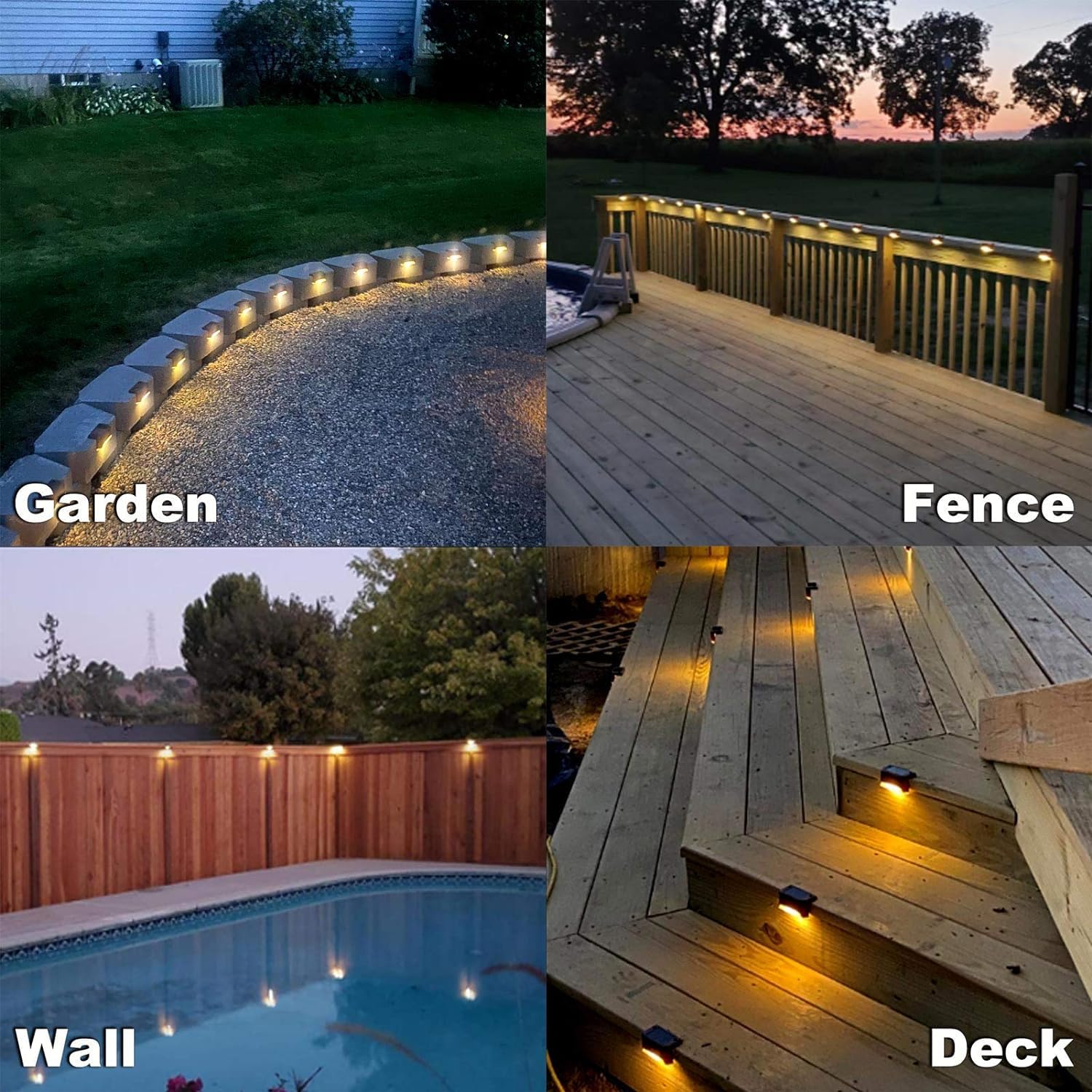 SolarLume™ - Set van 4 solar terraslampen - Weerbestendige buitenverlichting [2 + 2 Gratis]