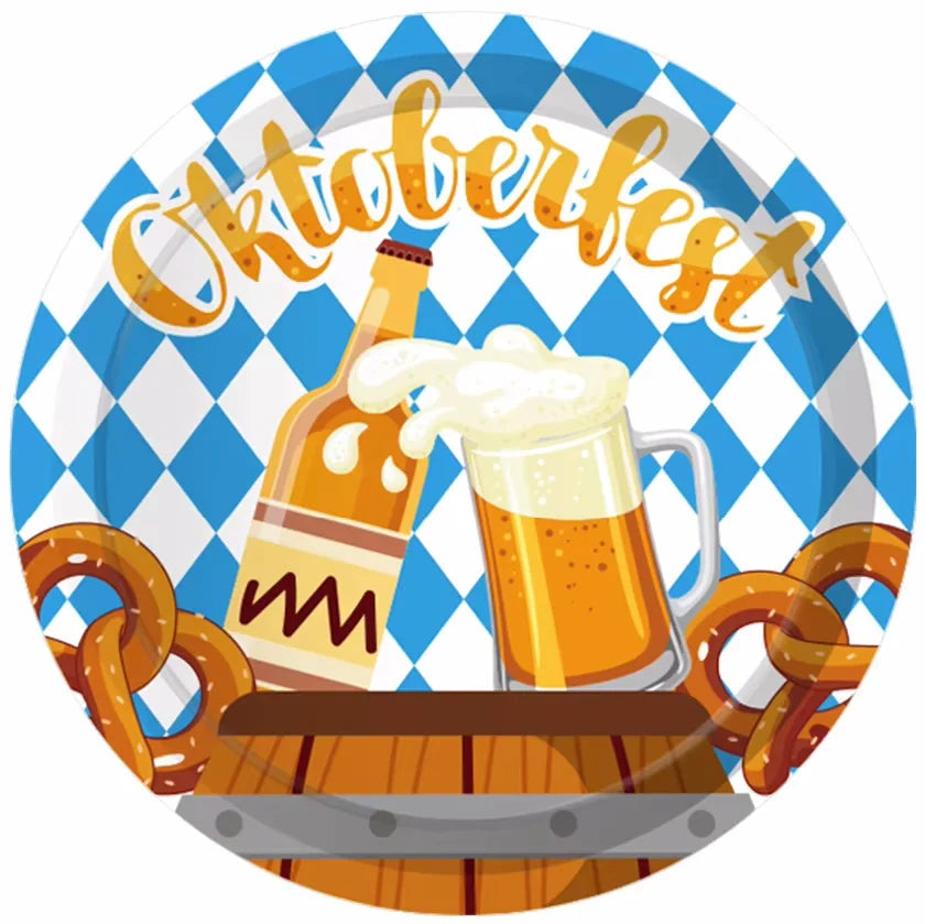 Oktoberfest Wegwerp-Partyservies Set 76-delig blauw-wit