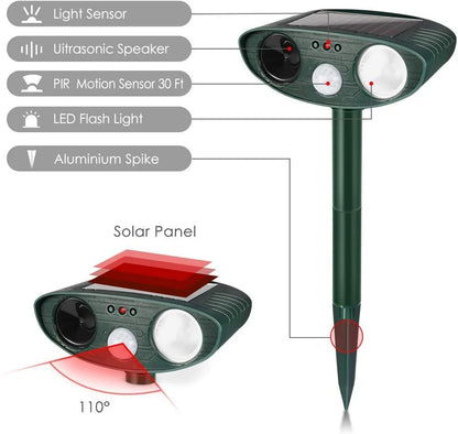 DeerShield – Zonne-aangedreven Ultrasoon Dierenafweermiddel voor Tuin