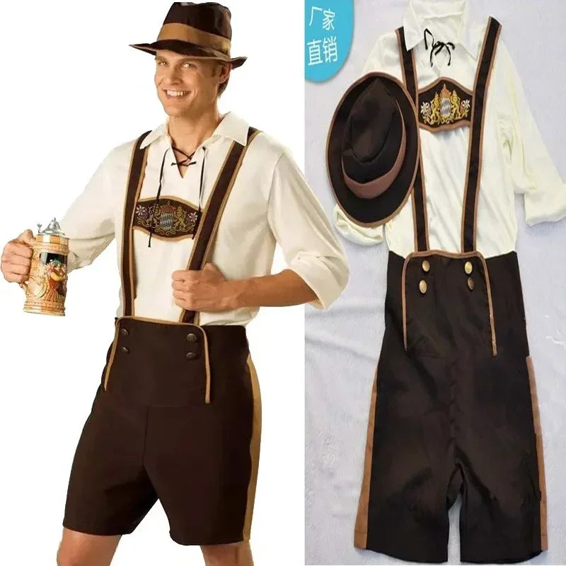 Heren Lederhosen Kostuum Set met Hoed – Beiers Traditioneel Kostuum