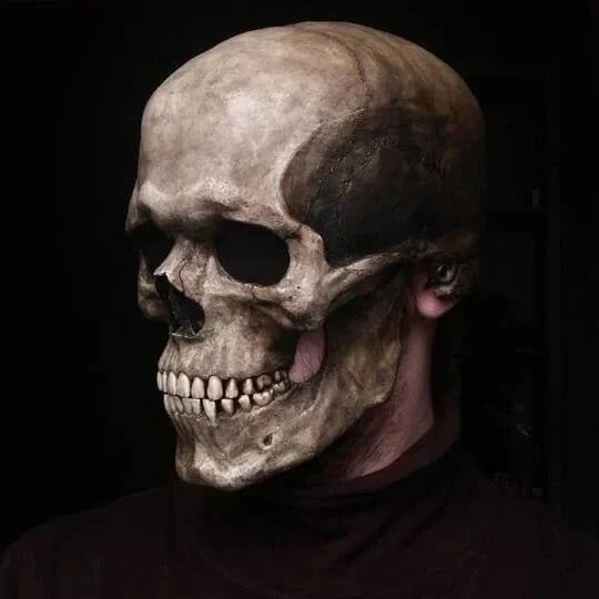 Realistische doodshoofdmasker met bewegende kaak voor Halloween