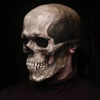 Realistische doodshoofdmasker met bewegende kaak voor Halloween