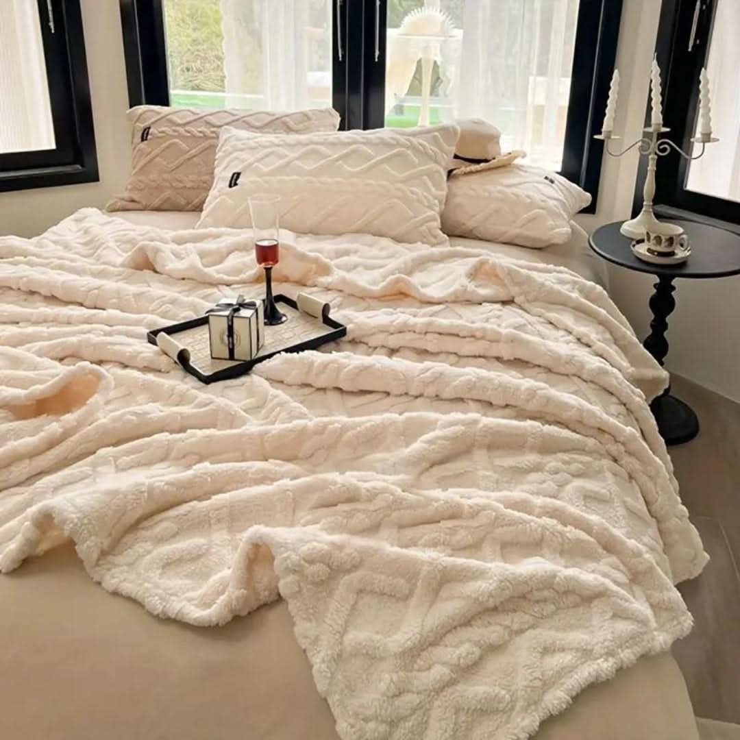 Pluizige fleecedeken met 3D-design – zacht en warm