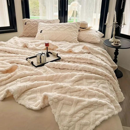 Pluizige fleecedeken met 3D-design – zacht en warm