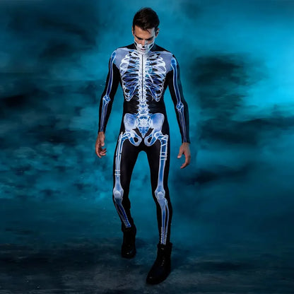 Skelet Ganzlichaamspak met Röntgen Motief – Halloween Kostuum Bodysuit