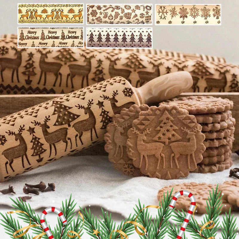 50% korting | MerryRol™ – houten deegrollers voor Kerstmis [Laatste dag korting]