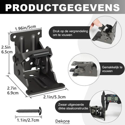 FoldClamp™ - Opvouwbare heavy-duty hoekbeugels met vergrendelingsmechanisme [1 + 1 Gratis]