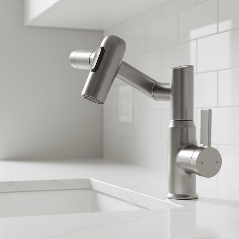 Waterkraan met LED-temperatuurweergave en 360° zwenkarm