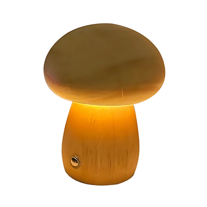 Paddenstoel nachtlampje van hout – dimbaar en USB-oplaadbaar