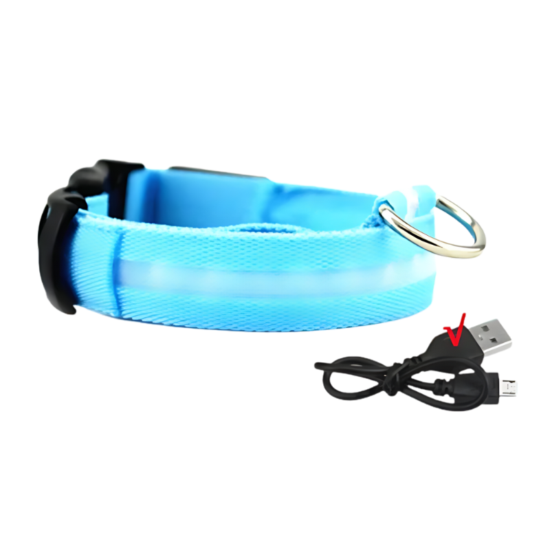 GlowPaw™ – Oplaadbare LED-hondenhalsband voor veilige avondwandelingen