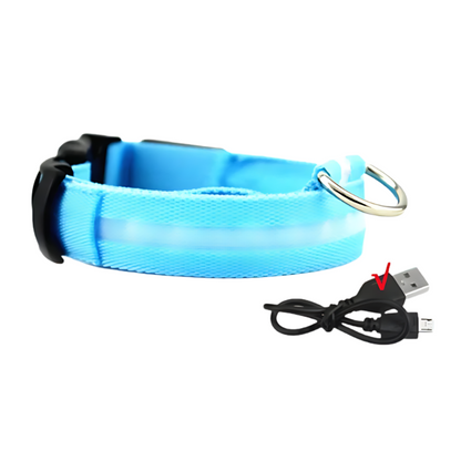 GlowPaw™ – Oplaadbare LED-hondenhalsband voor veilige avondwandelingen