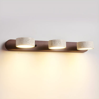 LED Wandlamp van Travertijn met Hout – Architectonisch Design