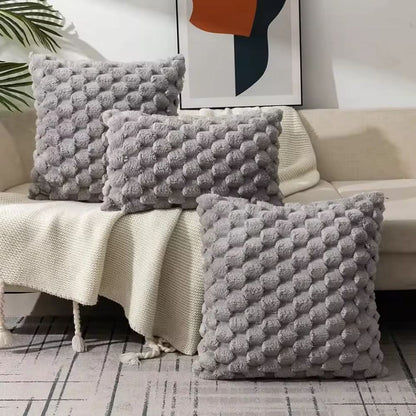 Kussensloop met 3D-pluche structuur van katoenmix