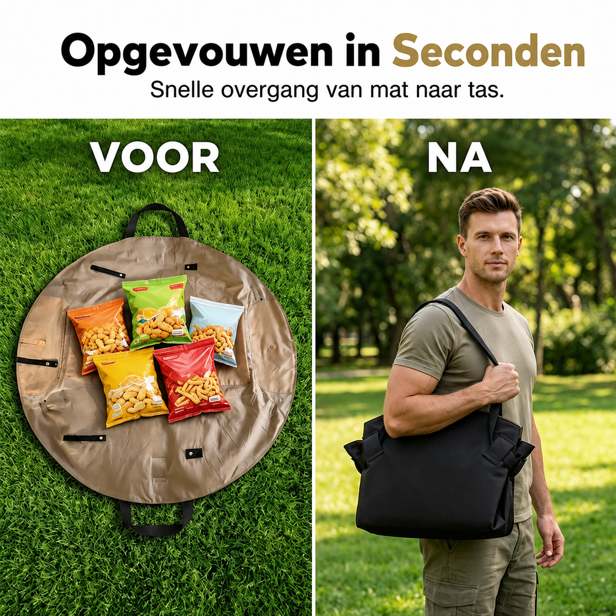 PicnicFlip – Draagtas en picknickdeken in één | 50% korting