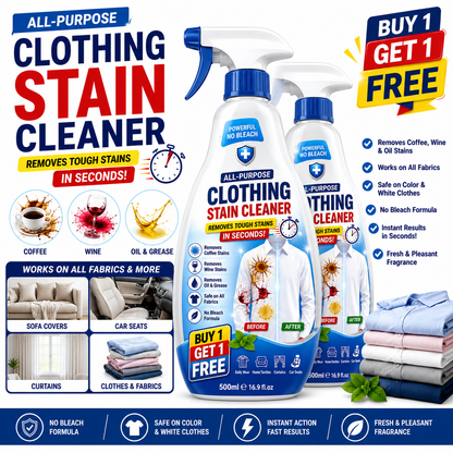 StainClean – Krachtige Textielvlekkenverwijderaar voor vlekkeloos schone stoffen [1 + 1 Gratis]
