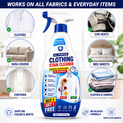 StainClean – Krachtige Textielvlekkenverwijderaar voor vlekkeloos schone stoffen [1 + 1 Gratis]