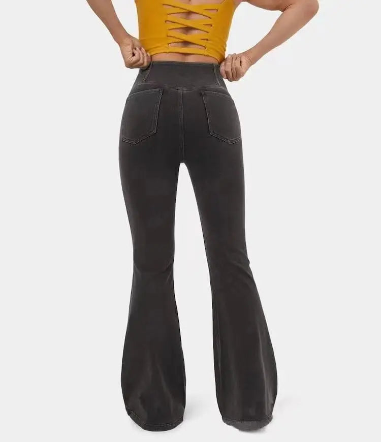 Maxim™ – Dames high-waist stretchjeans met flatterende uitlopende pijpen [50% Korting]