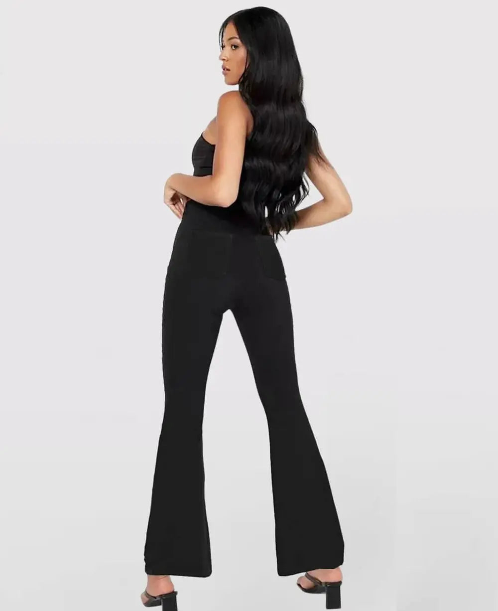 Maxim™ – Dames high-waist stretchjeans met flatterende uitlopende pijpen [50% Korting]