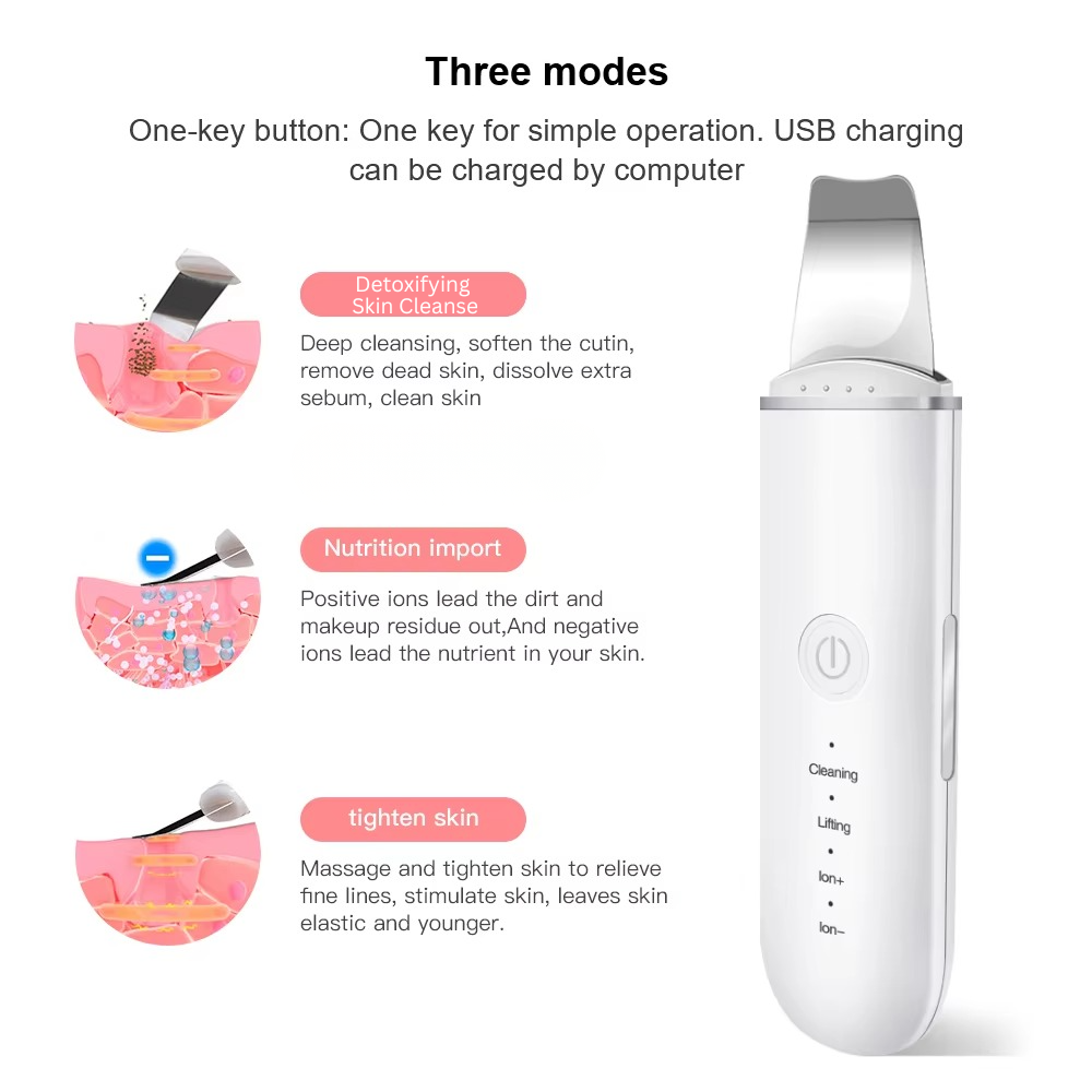 SkinSonic™ – Ultrasone Skin Scrubber voor Diepe Gezichtsreiniging & Stralende Huid