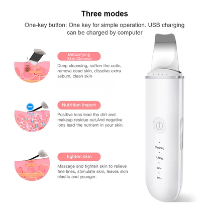 SkinSonic™ – Ultrasone Skin Scrubber voor Diepe Gezichtsreiniging & Stralende Huid