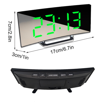 LED Digitale Wekker met Spiegeloppervlak en Automatische Dimming