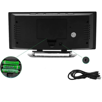 LED Digitale Wekker met Spiegeloppervlak en Automatische Dimming