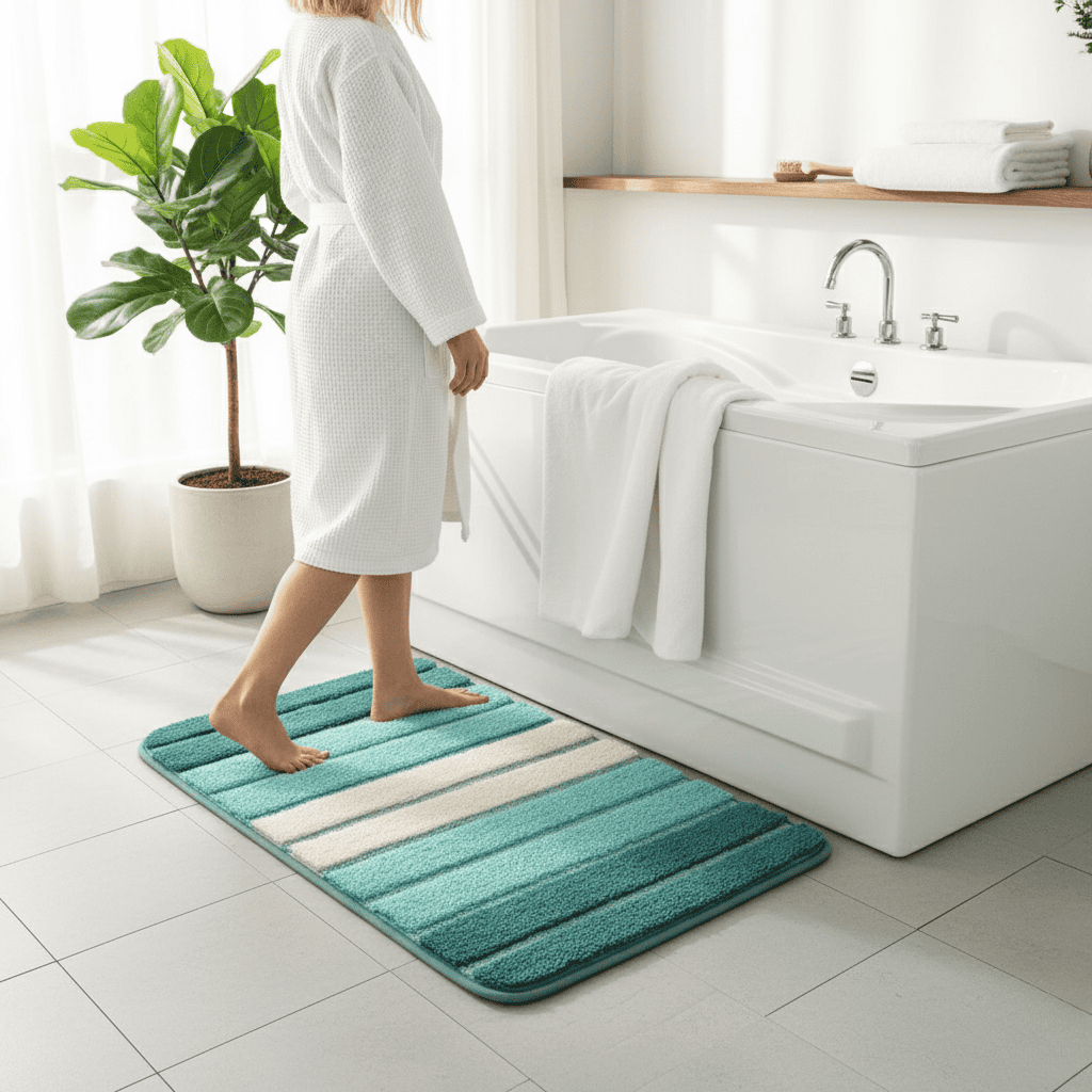 Ultrazachte badmat van microvezel – antislip & absorberend