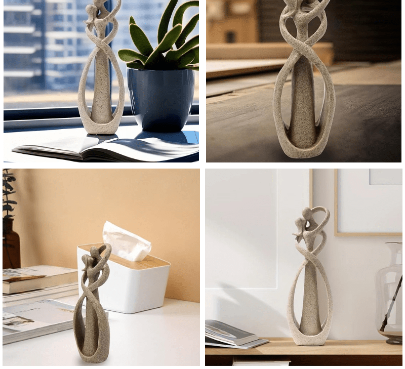 Abstracte liefdessculptuur van keramiek – modern woondekor