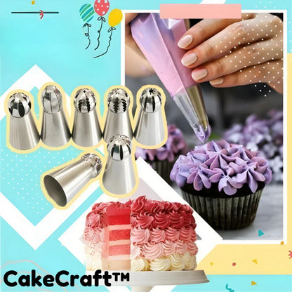 50% Korting | CakeCraft™ - Taartdecoratie spuitmondjes [set van 7] [Laatste dag korting].