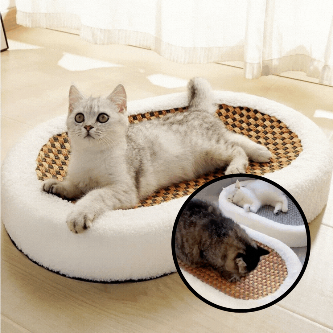 ScratchNest™ – Pluche kattenmand met krasvlak [50% Korting]