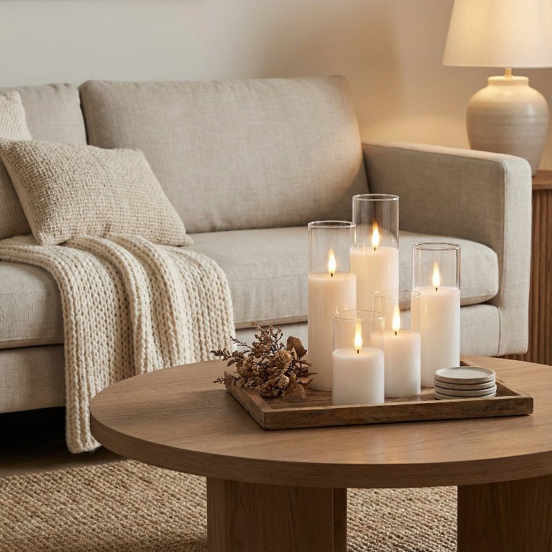 Vlamloze LED Kaarsen Set met Timer – 9 Stompkaarsen