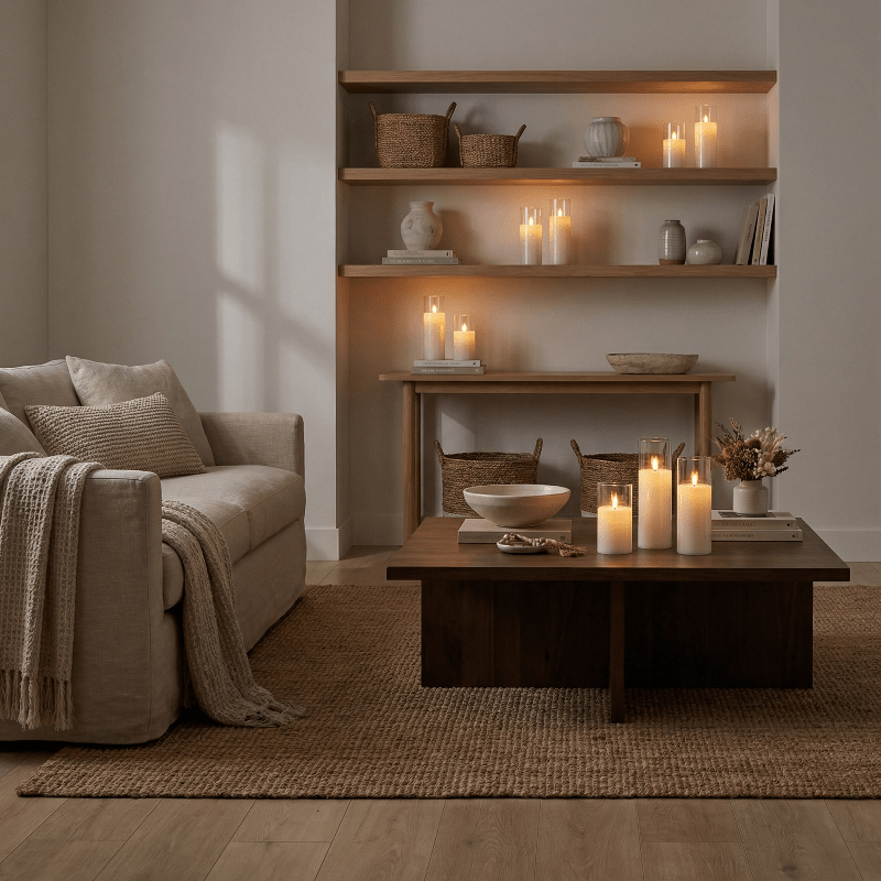 Vlamloze LED Kaarsen Set met Timer – 9 Stompkaarsen
