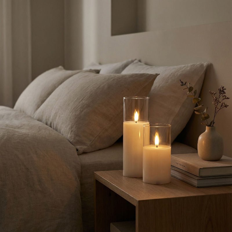 Vlamloze LED Kaarsen Set met Timer – 9 Stompkaarsen