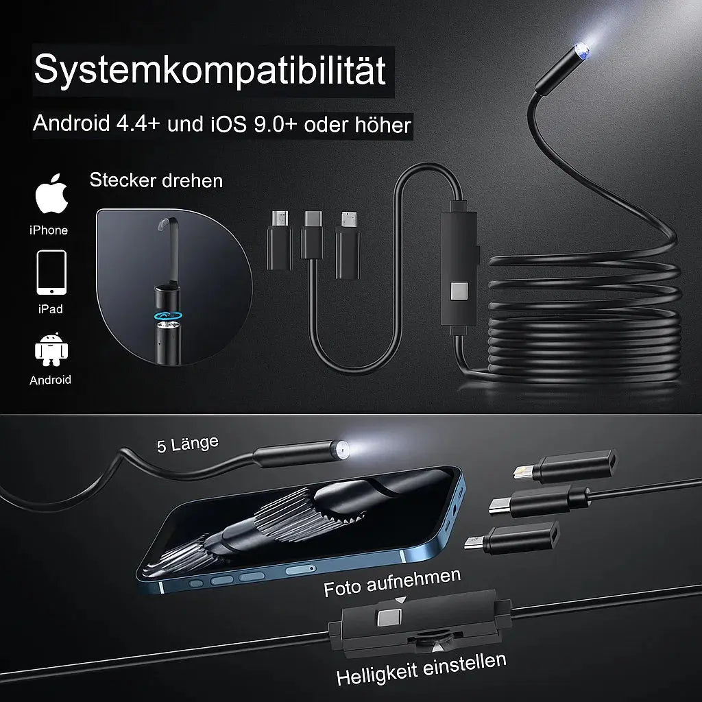 EndoCam™ – Endoscoop Camera voor Smartphone met 5m Kabel & HD
