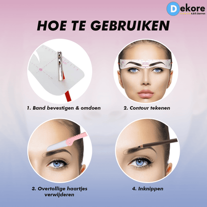 EverArch™ Wenkbrauwsjablonen Set – 12 Vormen voor Perfecte Wenkbrauwen
