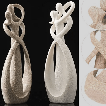Abstracte liefdessculptuur van resin – Elegante decoratief beeldje