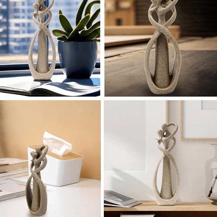 Abstracte liefdessculptuur van resin – Elegante decoratief beeldje