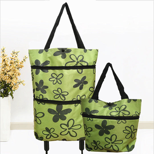 Opvouwbare boodschappentas met wielen – 2-in-1 draagtas en trolley