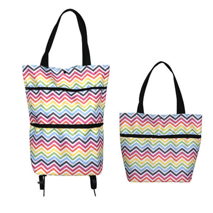 Opvouwbare boodschappentas met wielen – 2-in-1 draagtas en trolley